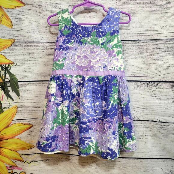 Children's Place Purple Floral Print Lace Dress Size 4T - Picture 1 of 9